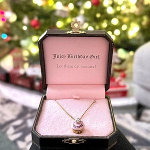 Juicy Couture Birthday Cupcake Goldtone Locket Adjustable Necklace - Gold (NIB)